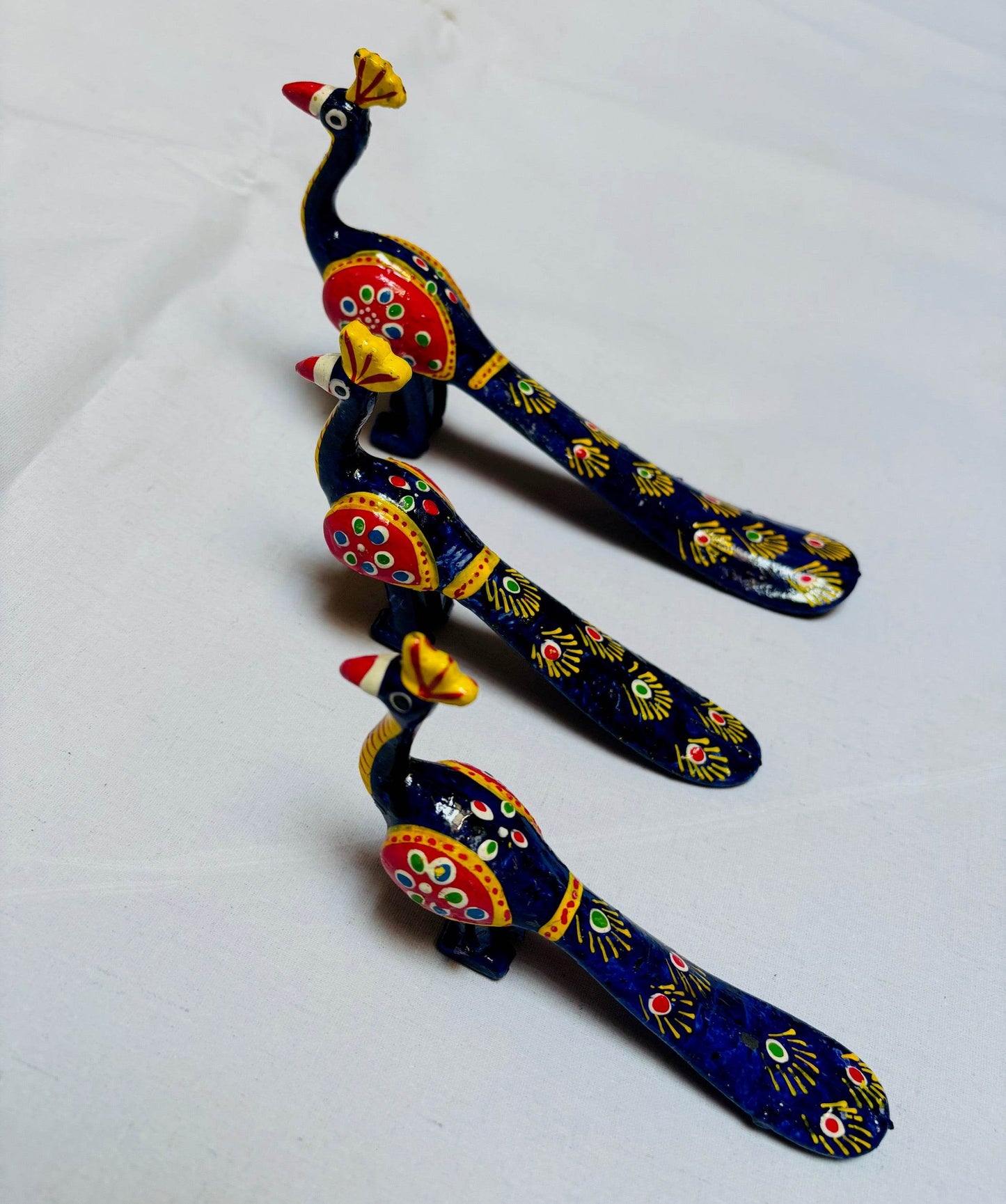 Fibre Peacock for your gopal ji. SET OF THREE - Vrindahaat