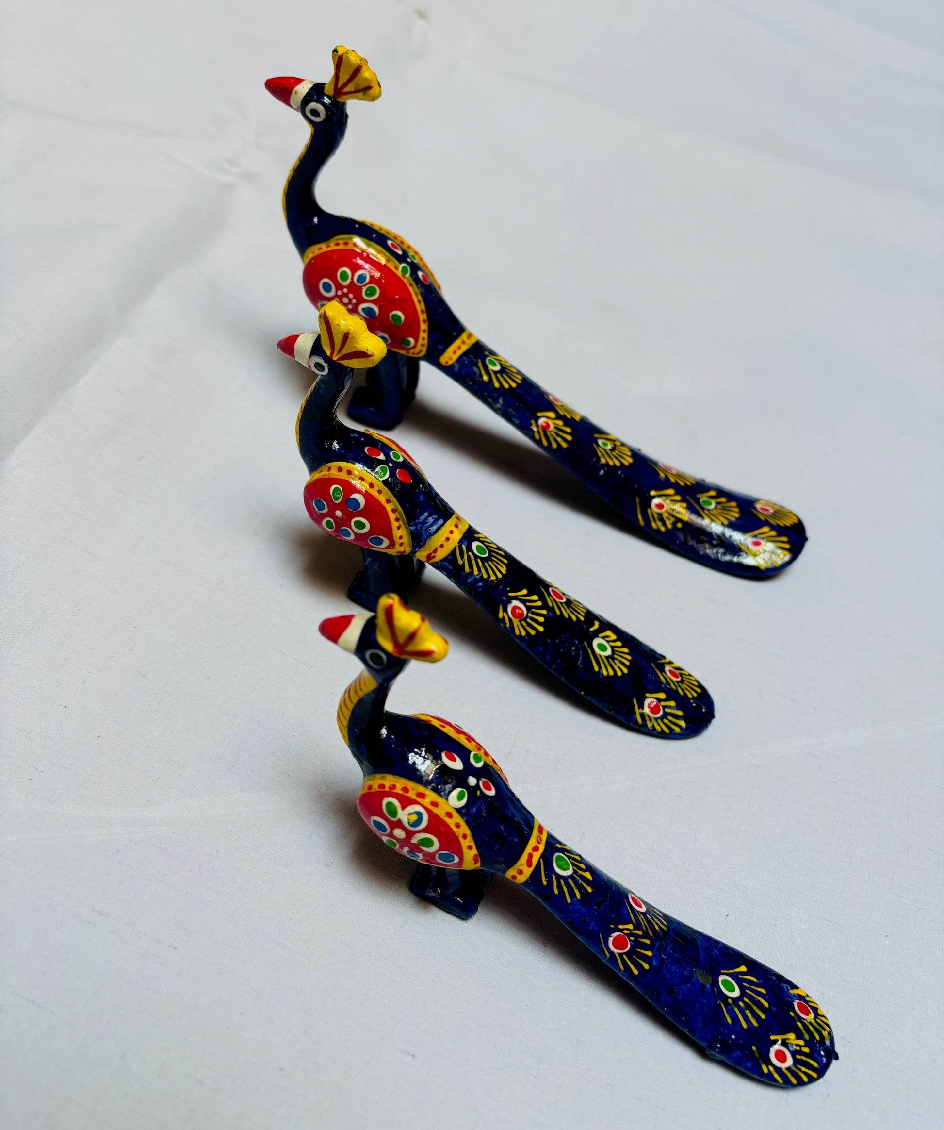 Fibre Peacock for your gopal ji. SET OF THREE - Vrindahaat
