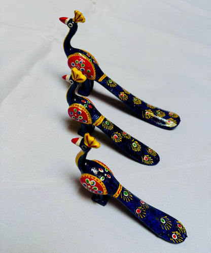 Fibre Peacock for your gopal ji. SET OF THREE - Vrindahaat