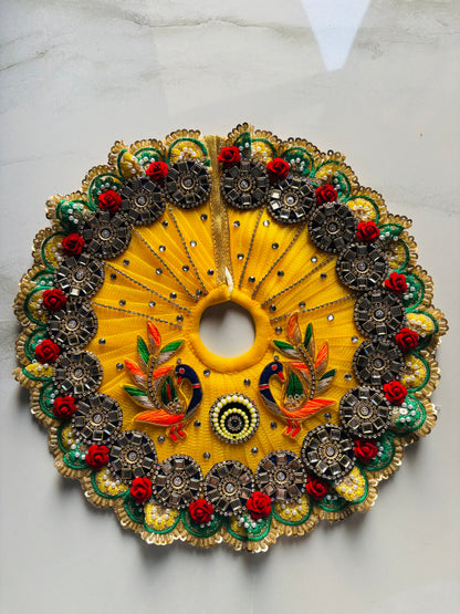 Yellow heavy poshak with pagdi