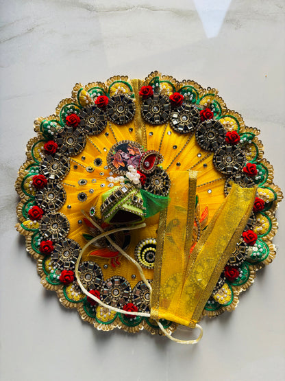 Yellow heavy poshak with pagdi
