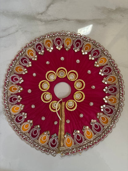 Rani pink heavy border dress with pagdi