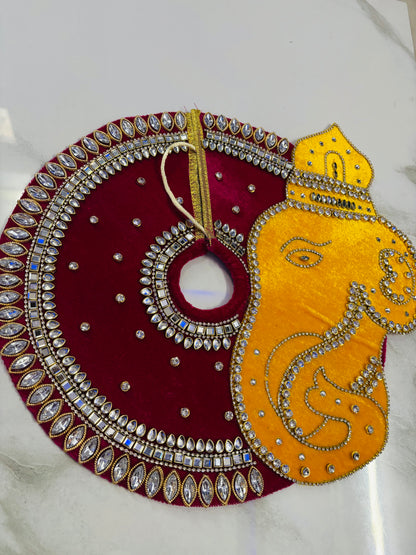 Ganesh special laddu gopal poshak with pagdi Pink and yellow