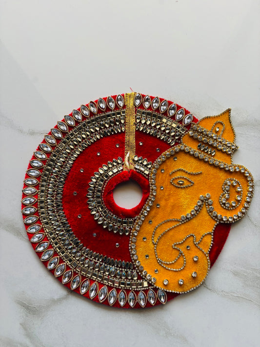 Ganesh special laddu gopal poshak with pagdi Red and yellow