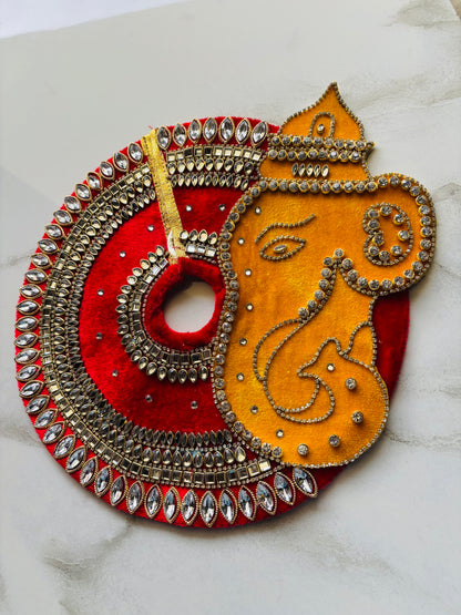 Ganesh special laddu gopal poshak with pagdi Red and yellow
