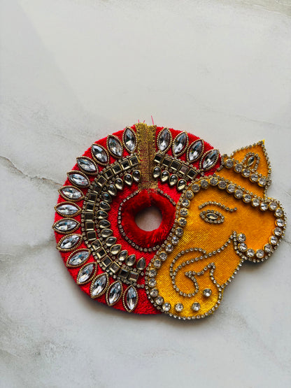 Ganesh special laddu gopal poshak with pagdi Red and yellow
