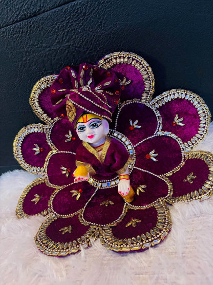 Wine color heavy dress with pagdi - Vrindahaat