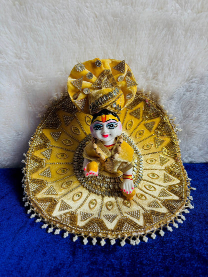 Golden dress jerken work with pagdi - Vrindahaat