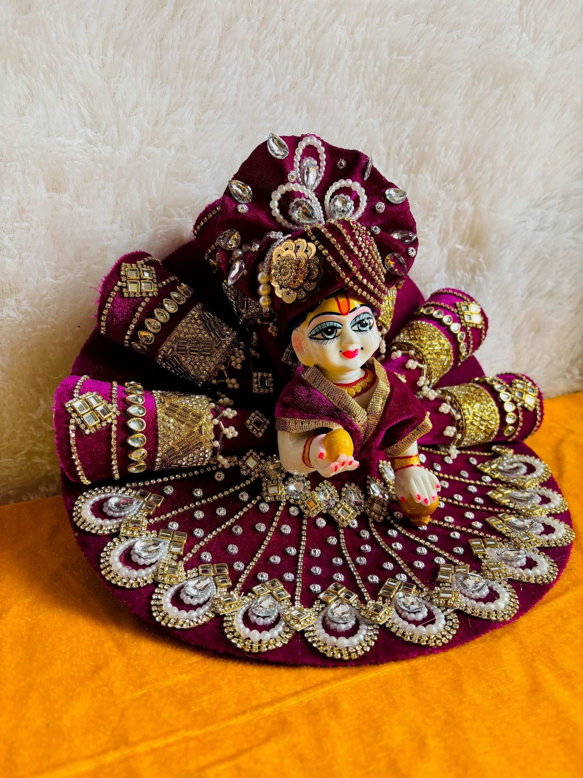 Stunning wine color dress with pagdi - Vrindahaat