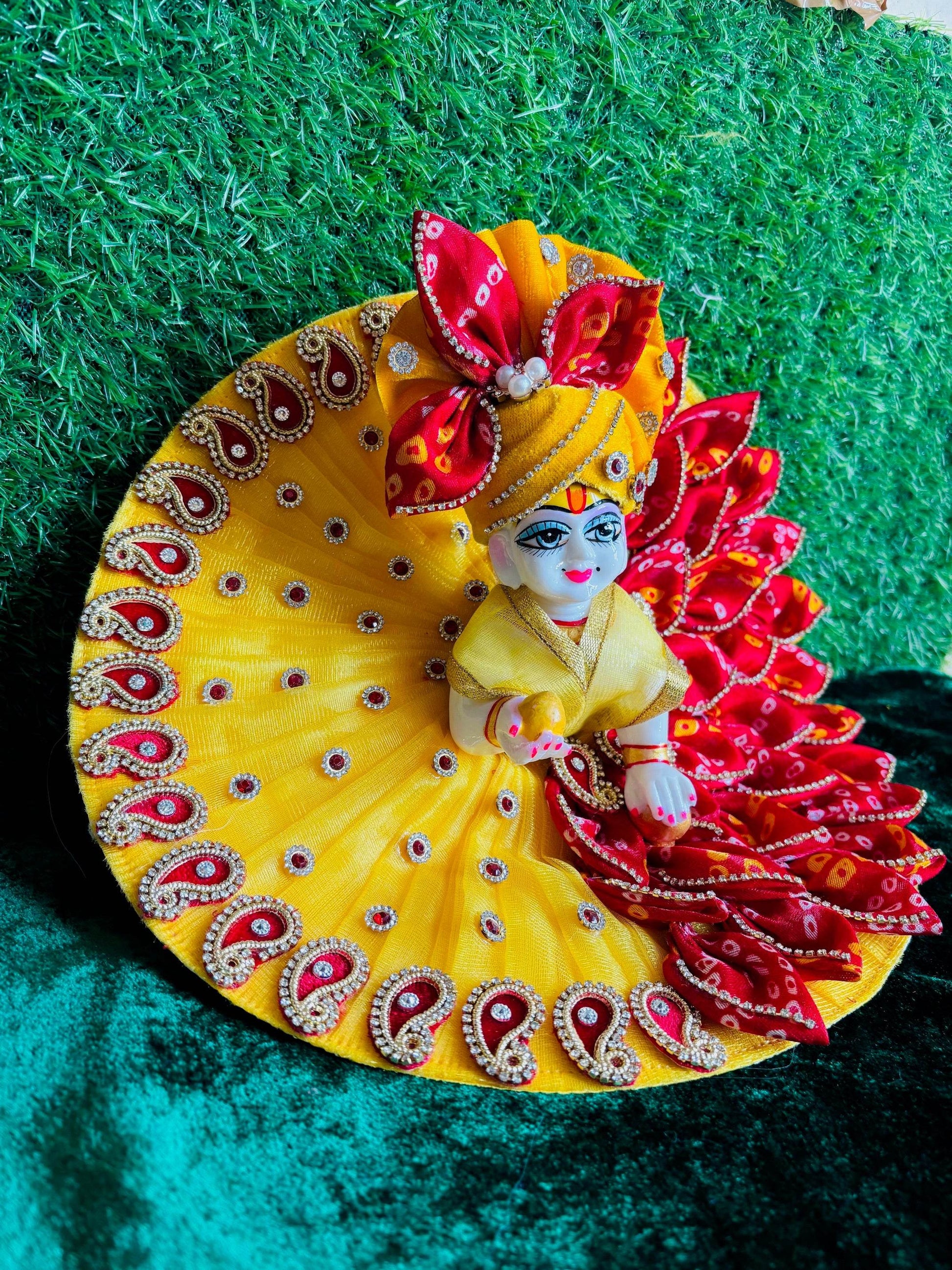 Bandhej petals heavy dress with pagdi - Vrindahaat