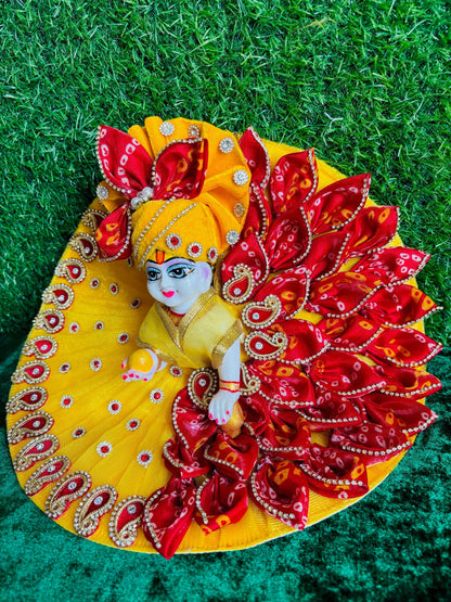Bandhej petals heavy dress with pagdi - Vrindahaat