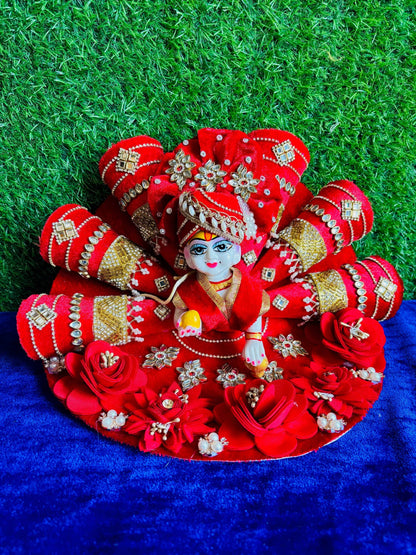 Beautiful red dress festive special with pagdi - Vrindahaat