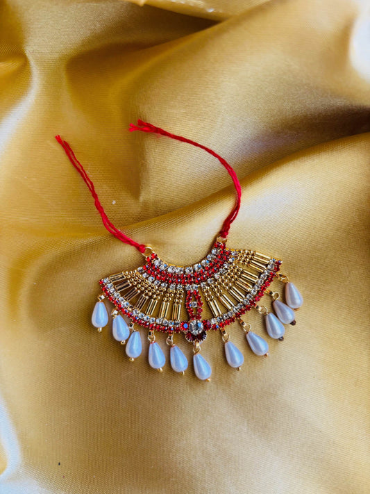 Premium Orange necklace for laddu ji - Vrindahaat