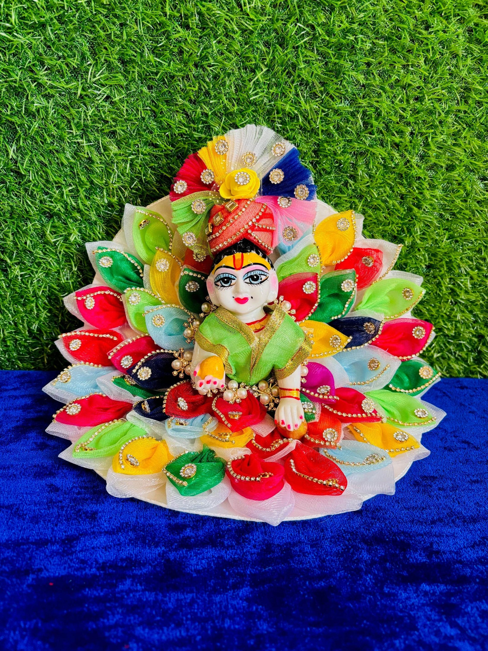Navratri special colourful dress with pagdi - Vrindahaat