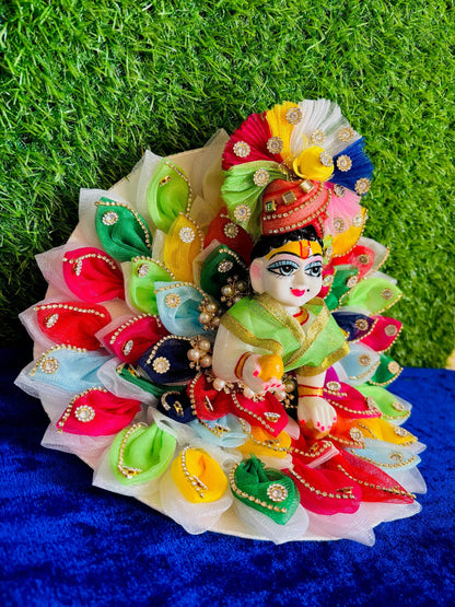 Navratri special colourful dress with pagdi - Vrindahaat