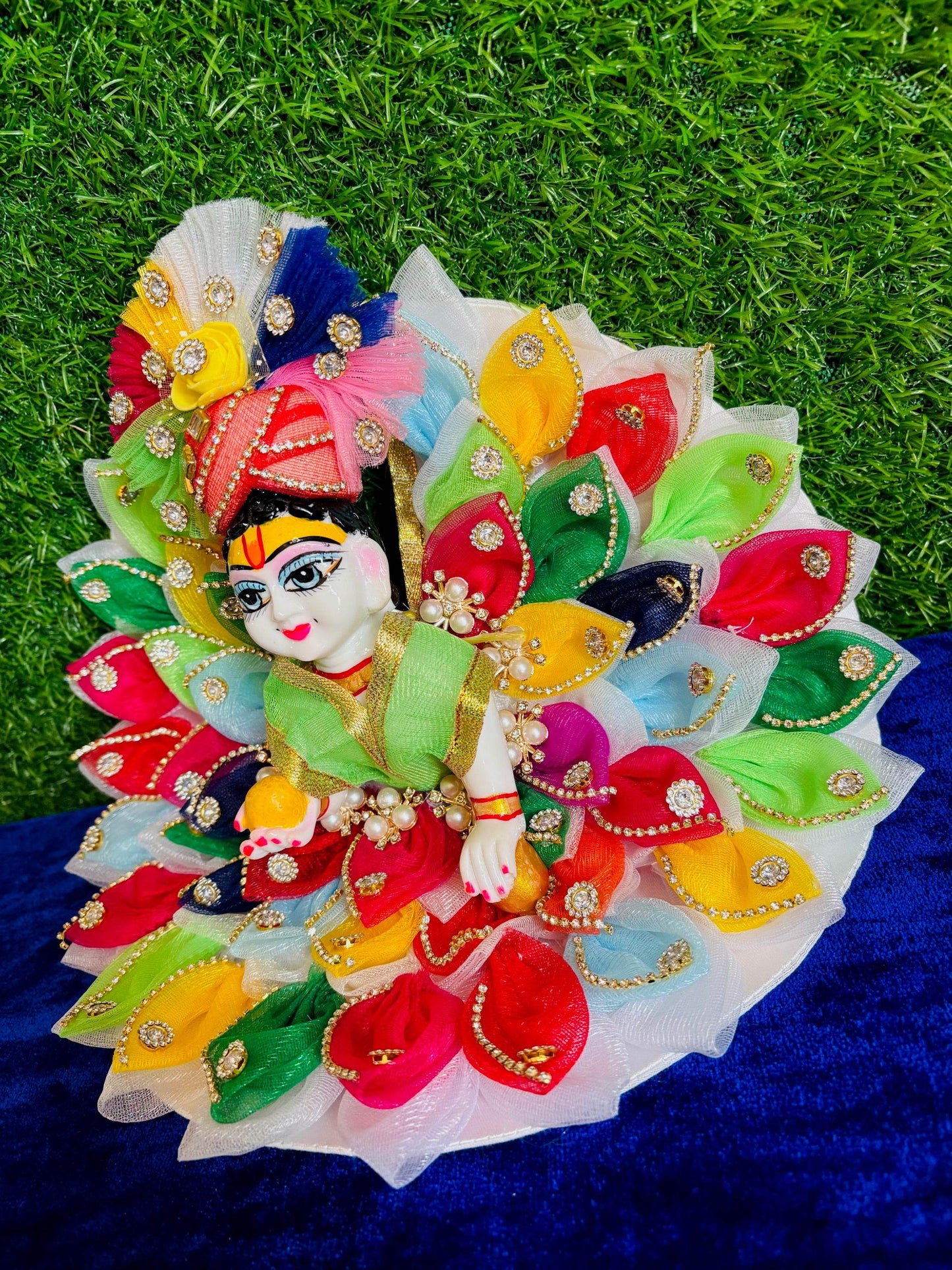 Navratri special colourful dress with pagdi - Vrindahaat