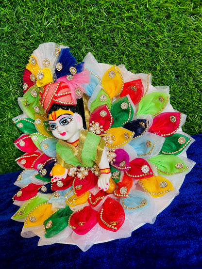Navratri special colourful dress with pagdi - Vrindahaat