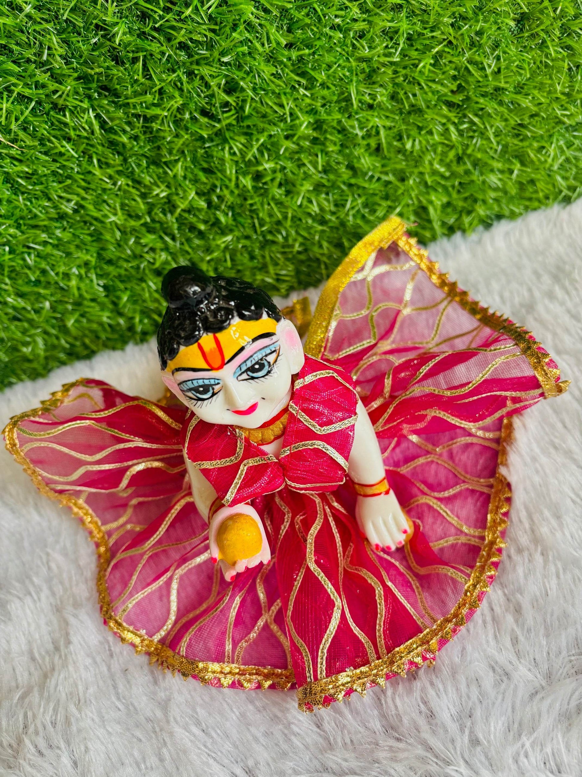 Daily wear pink net poshak without pagdi - Vrindahaat