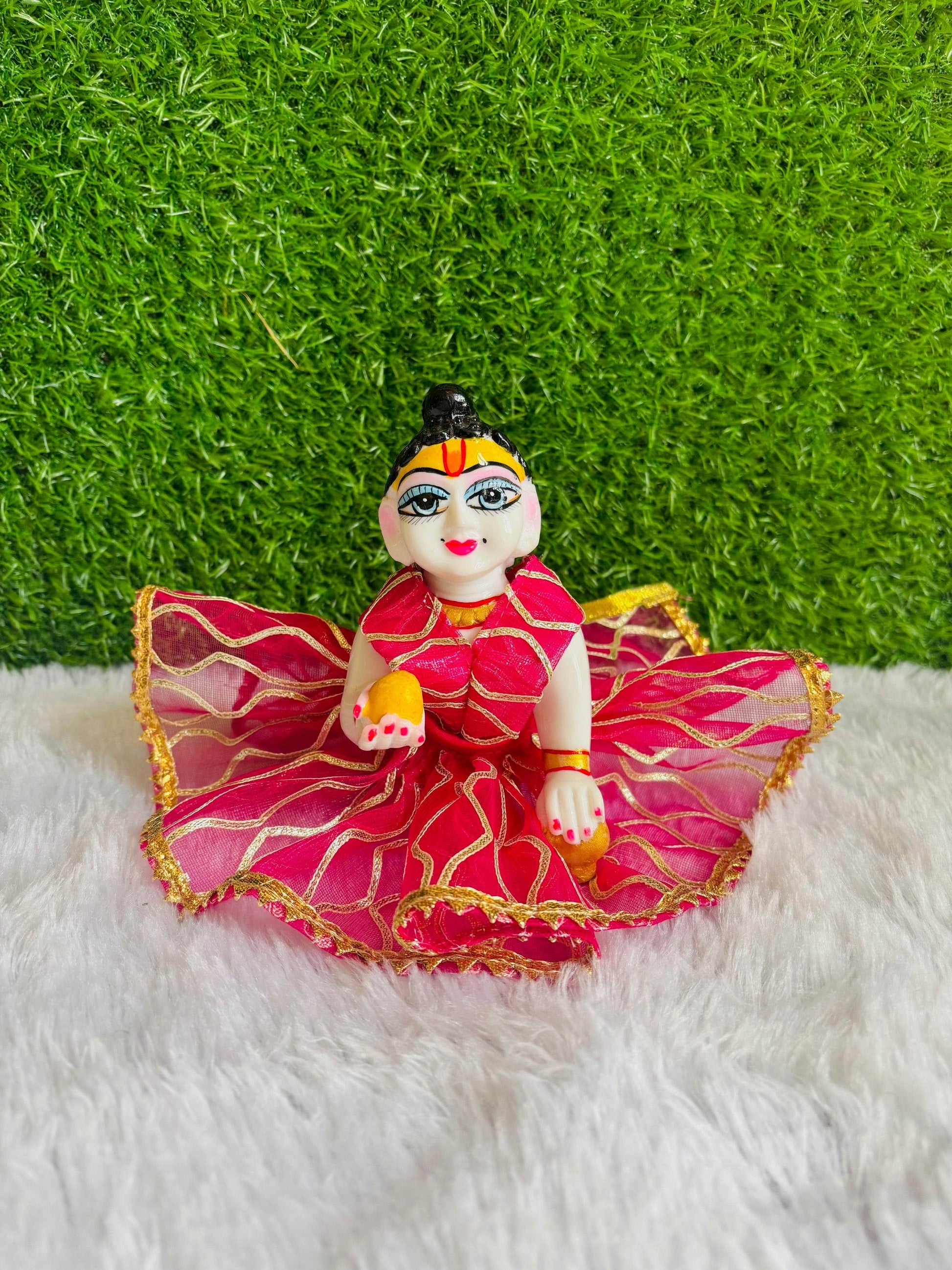 Daily wear pink net poshak without pagdi - Vrindahaat
