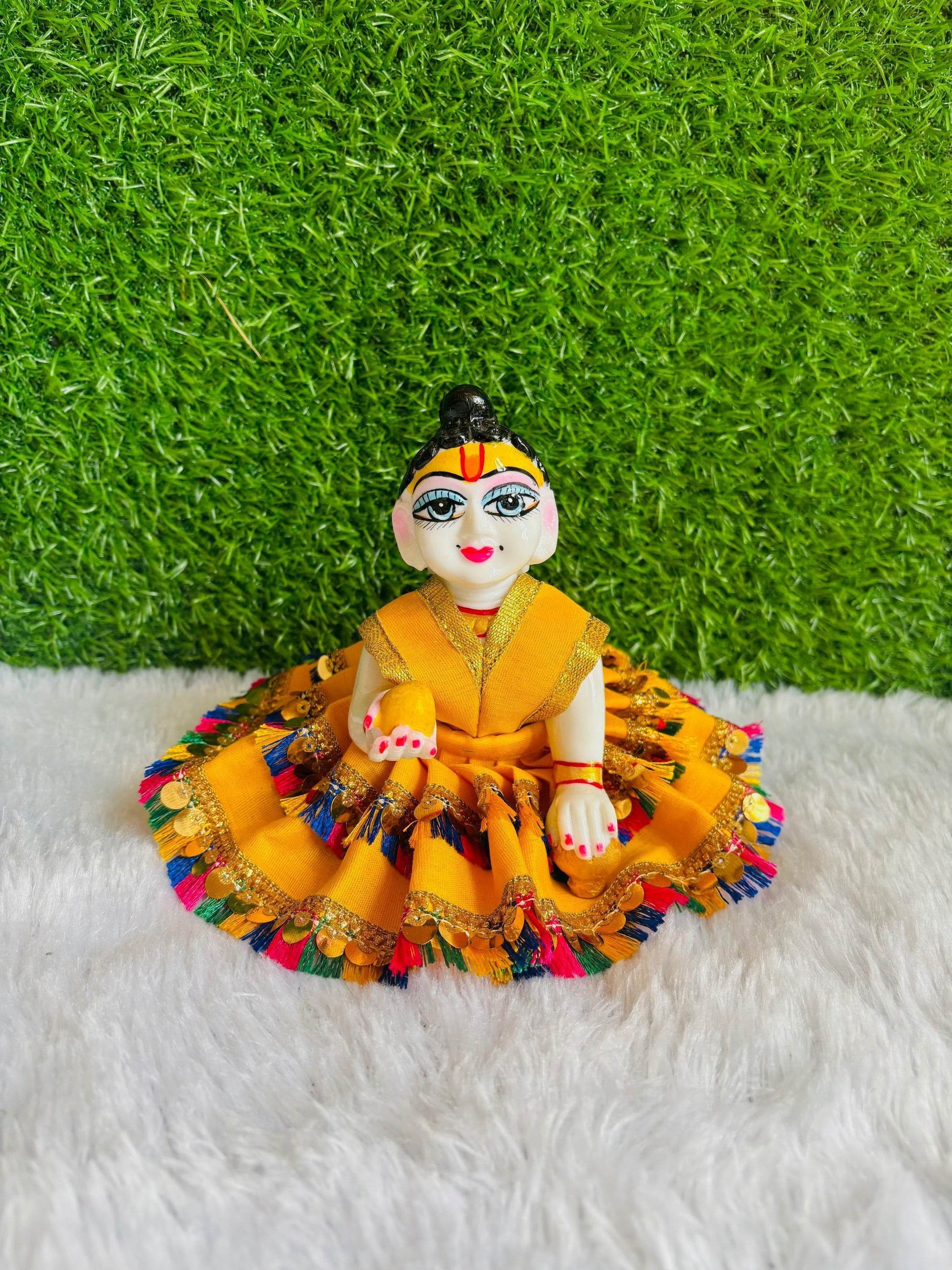 Yellow dress with double border dress for summer without pagdi - Vrindahaat