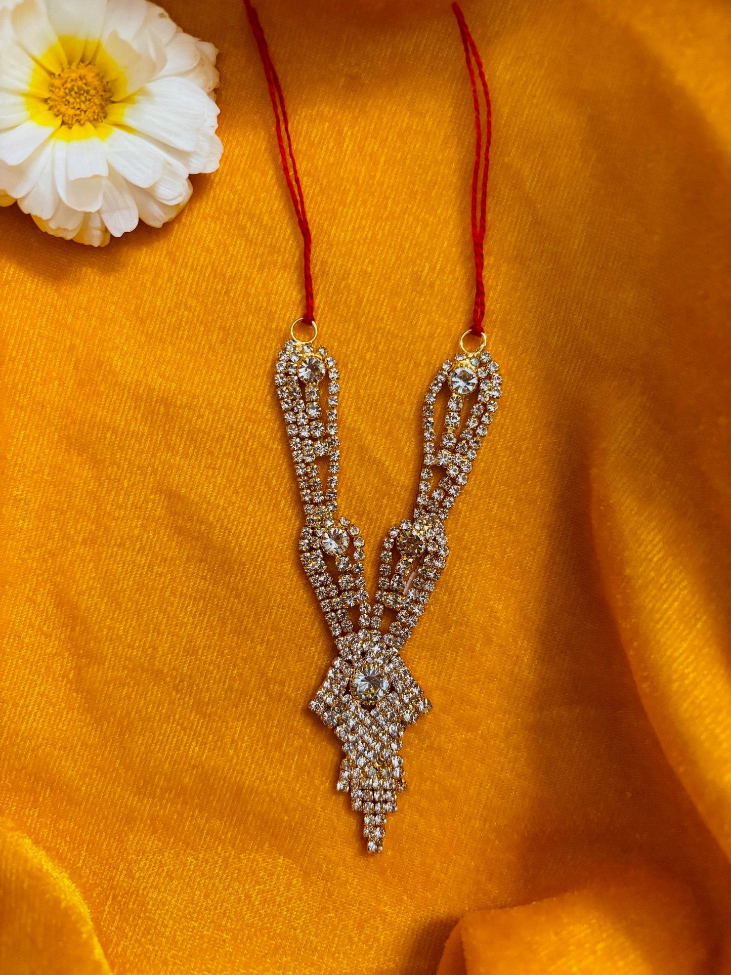Golden Long heavy necklace/Haar for gopala - Vrindahaat
