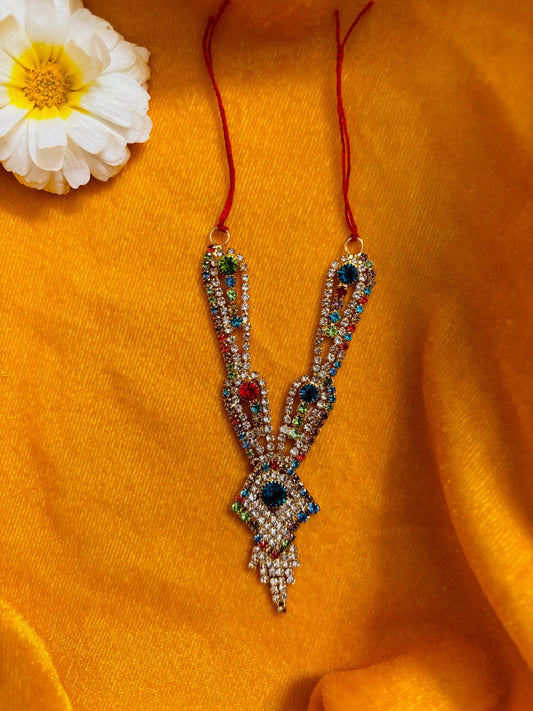 Long heavy necklace/Haar for gopala Multicolor - Vrindahaat