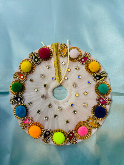 White pompom Dress with Pagdi | Vrindahaat