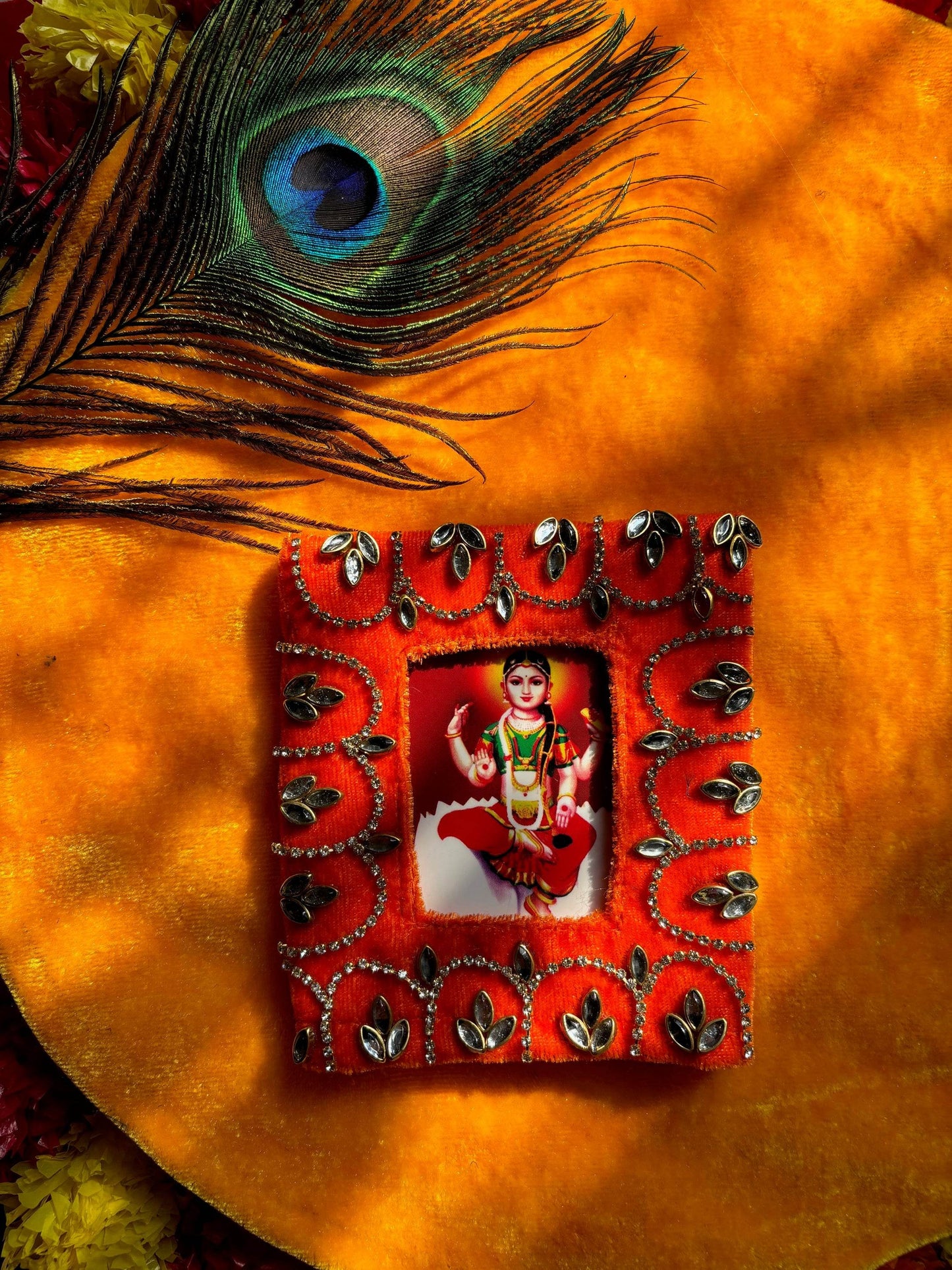 Beautiful orange photo Frame poshak - Vrindahaat