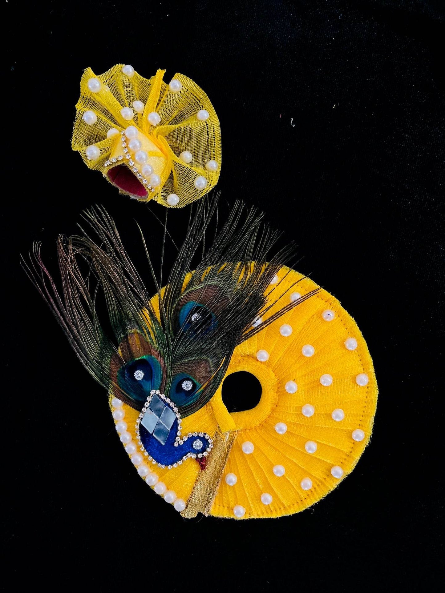 Yellow Morpankh Laddu Gopal Dress Front View