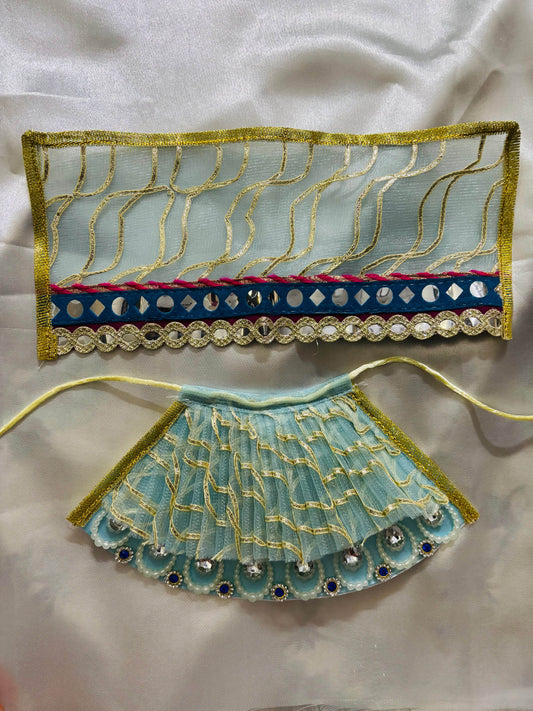 Daily wear sky blue lehanga chunri for mata rani/ Radha rani - Vrindahaat