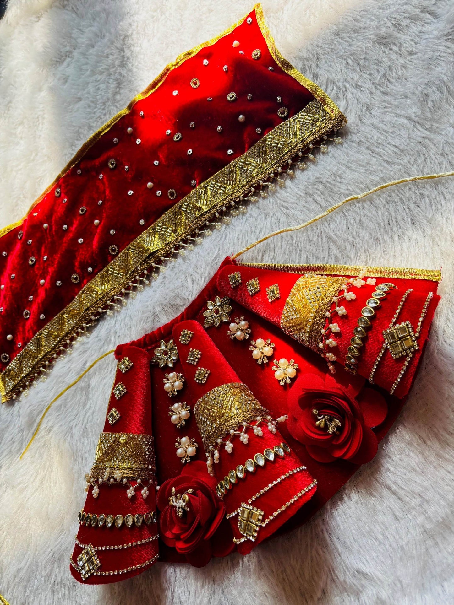  Radha Rani Designer Lehanga Chunri Choli in Red
