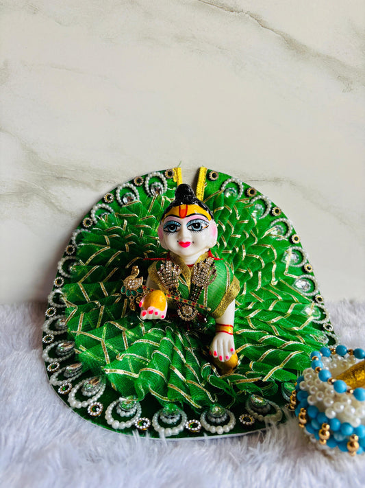 Gorgeous Green Laddu Gopal Dress with Pagdi | Vrindahaat