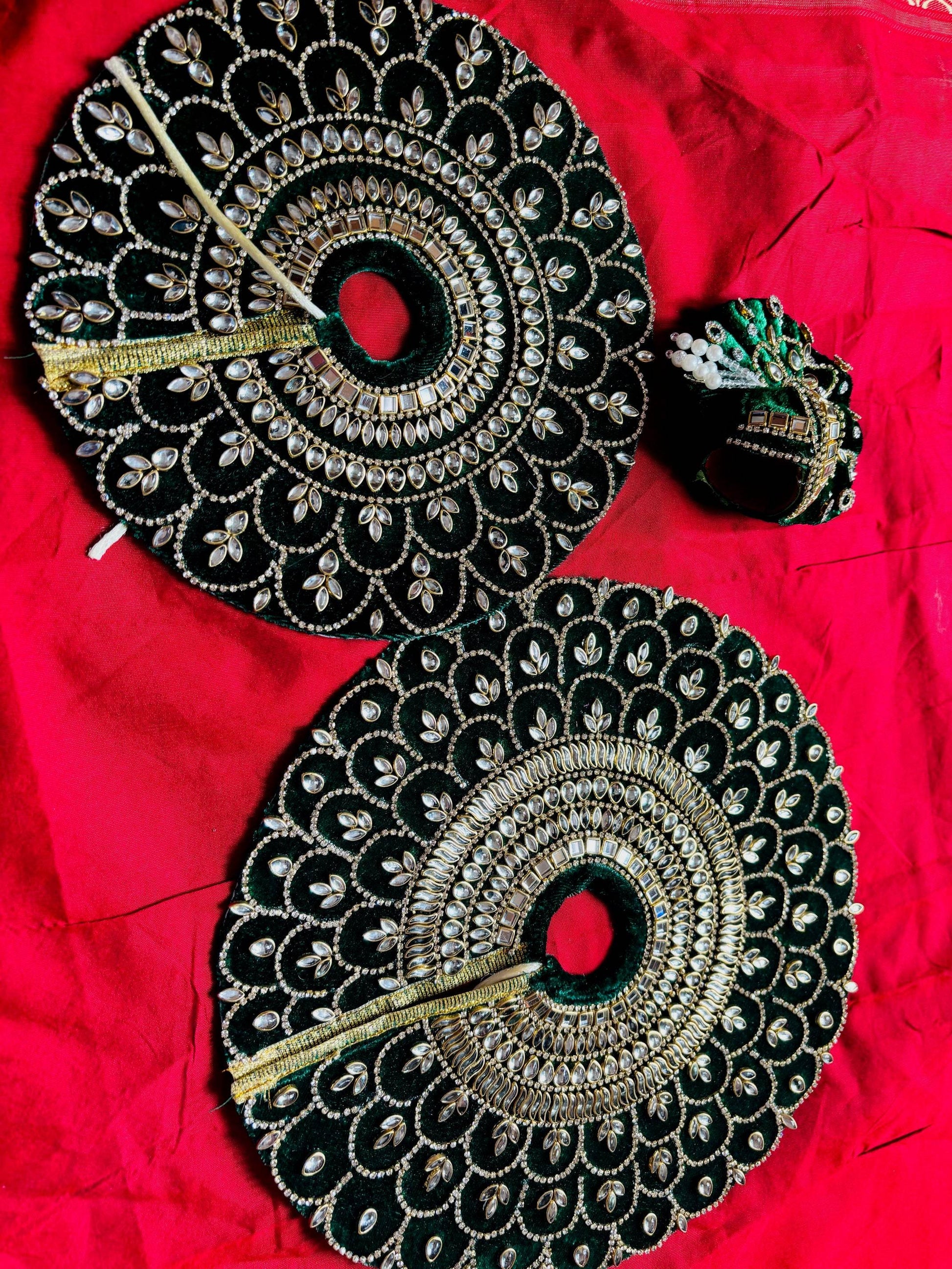  Green Kundan Poshak for Laddu Gopal Ji 
