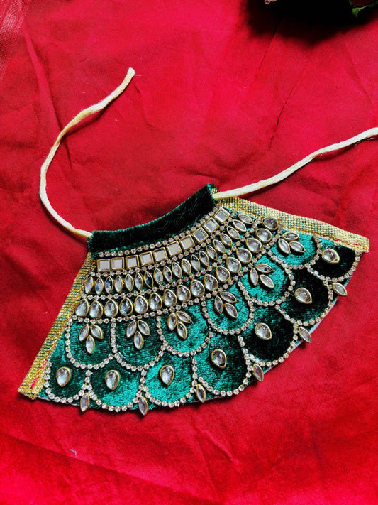  Green Heavy Lehanga Chunri Choli for Mata Rani Idol
