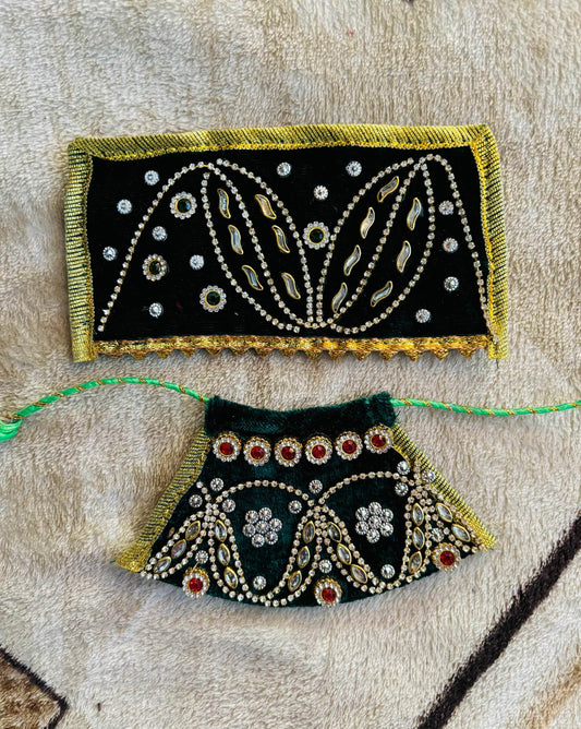 Green lehanga chunri choli for mata rani/ Radha rani - Vrindahaat