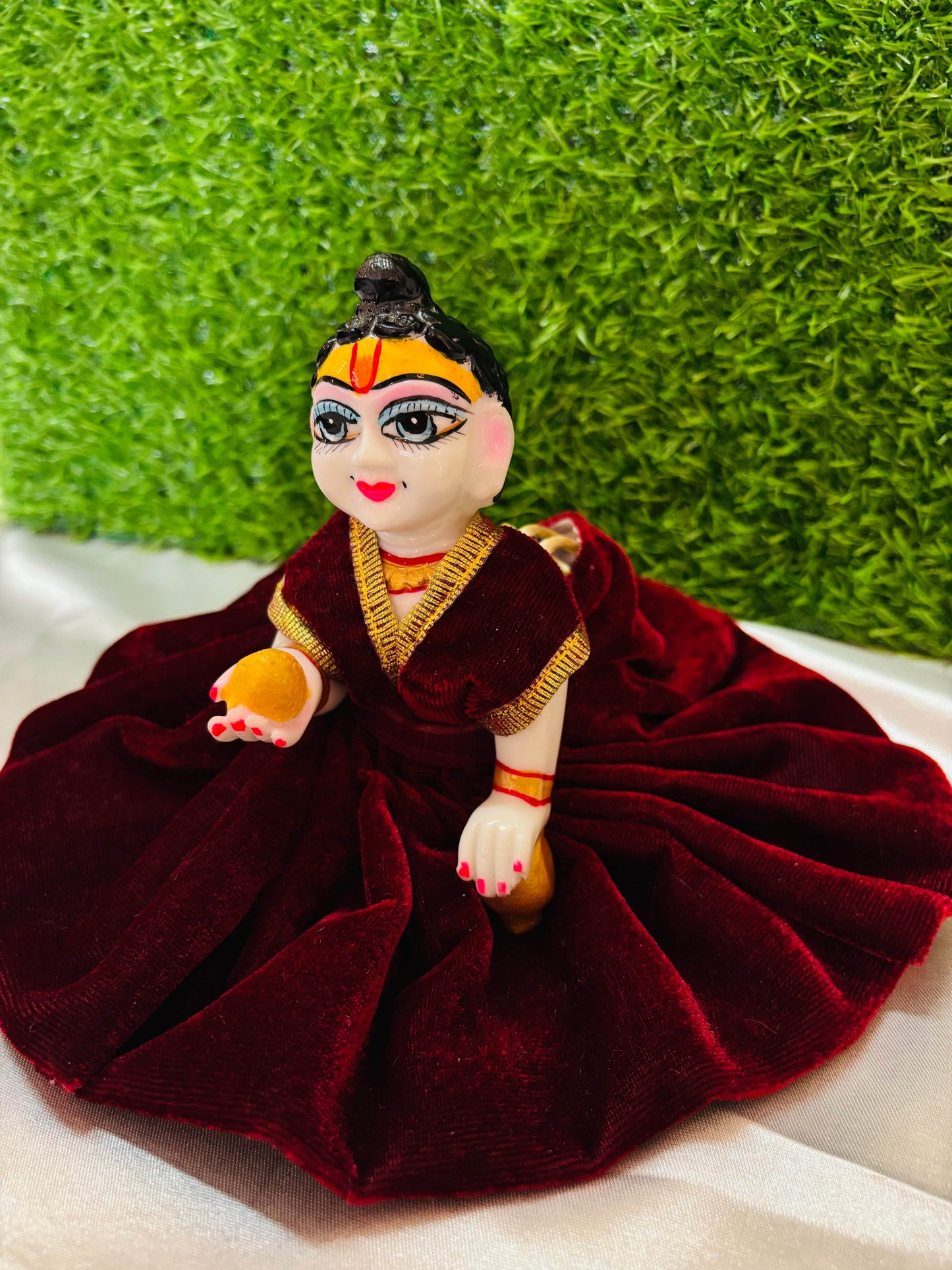  Soft Velvet Maroon Dress for Kanha Ji - Vrindahaat