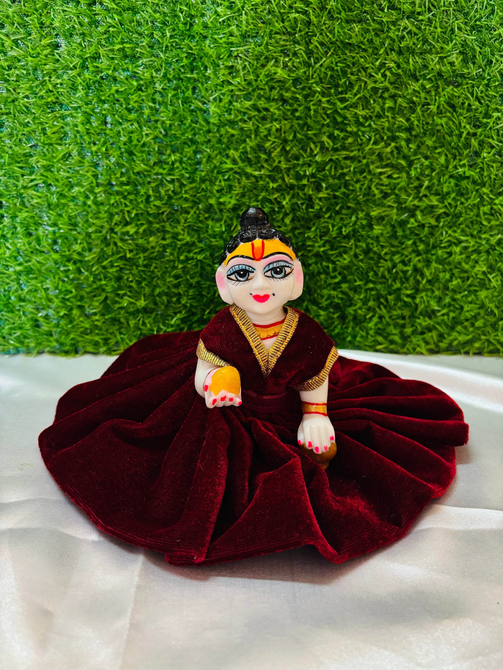 DAILY WEAR MAROON VELVET DRESS WITHOUT PAGDI - Vrindahaat