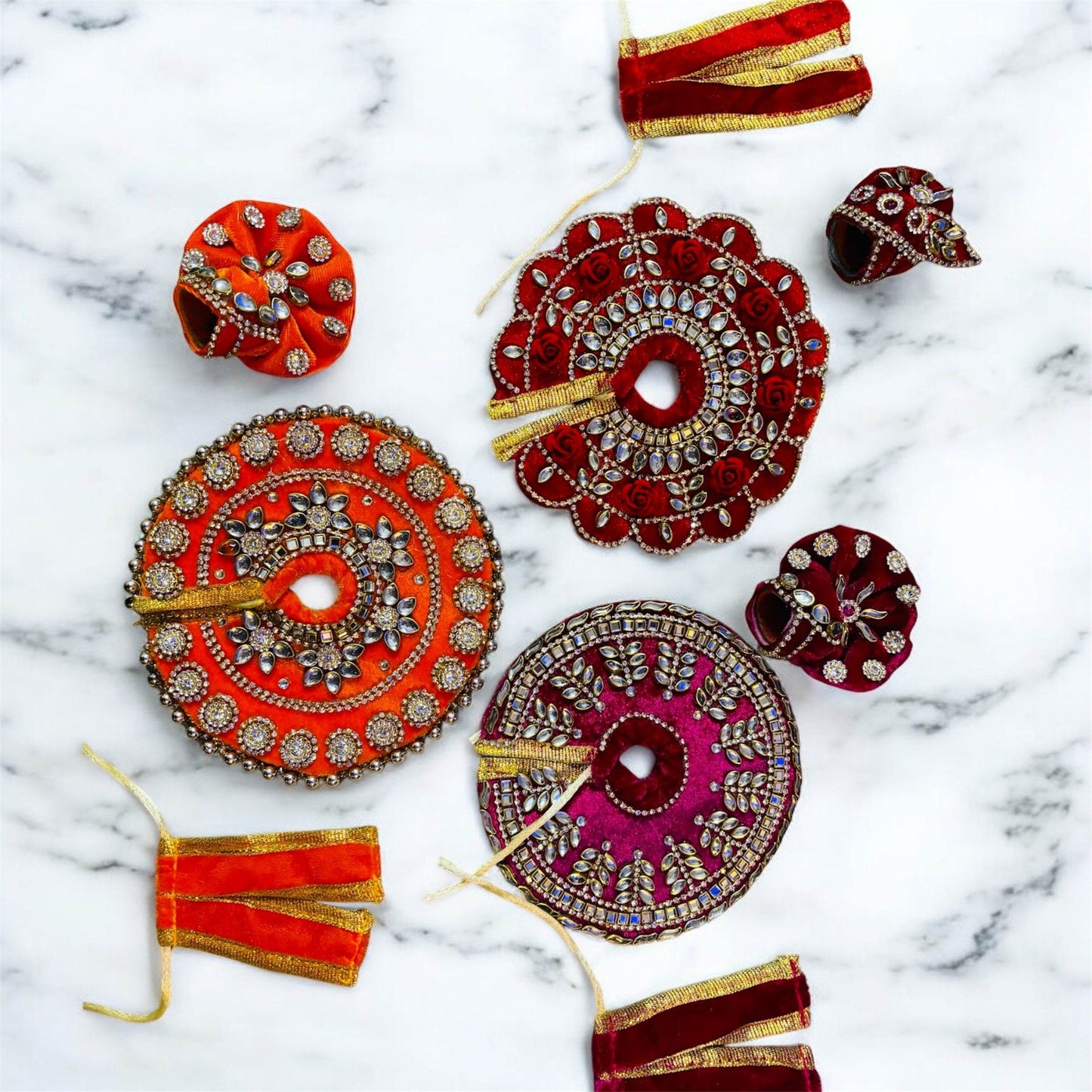 Pack of three laddu gopal poshak with Pagdi - Vrindahaat