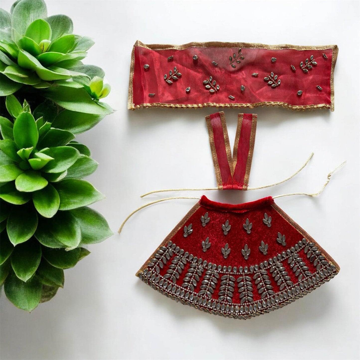 Premium Red Lehanga Chunri Choli for Mata Rani