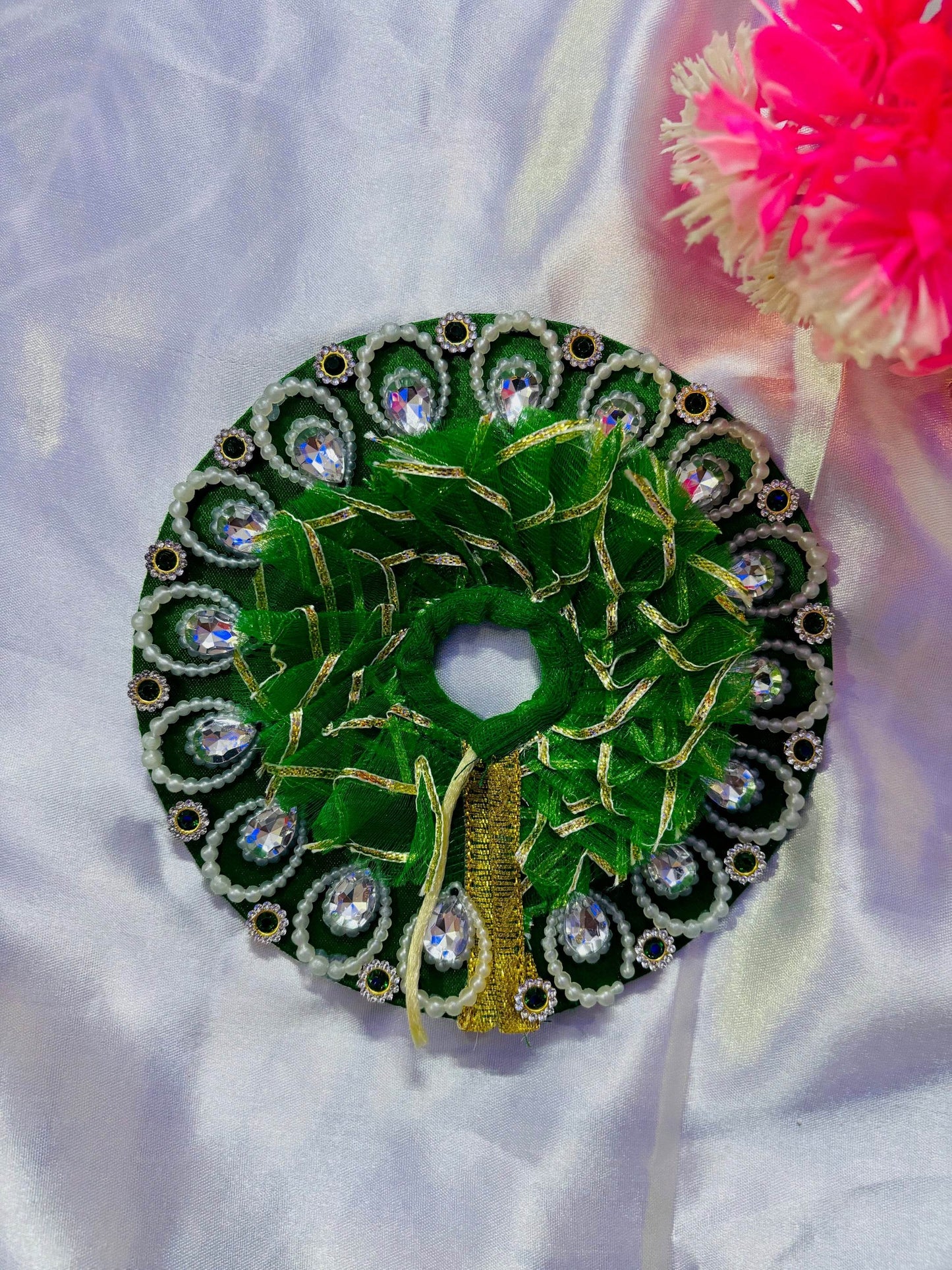  Elegant Kanha Ji Dress with Net Pagdi in Green
