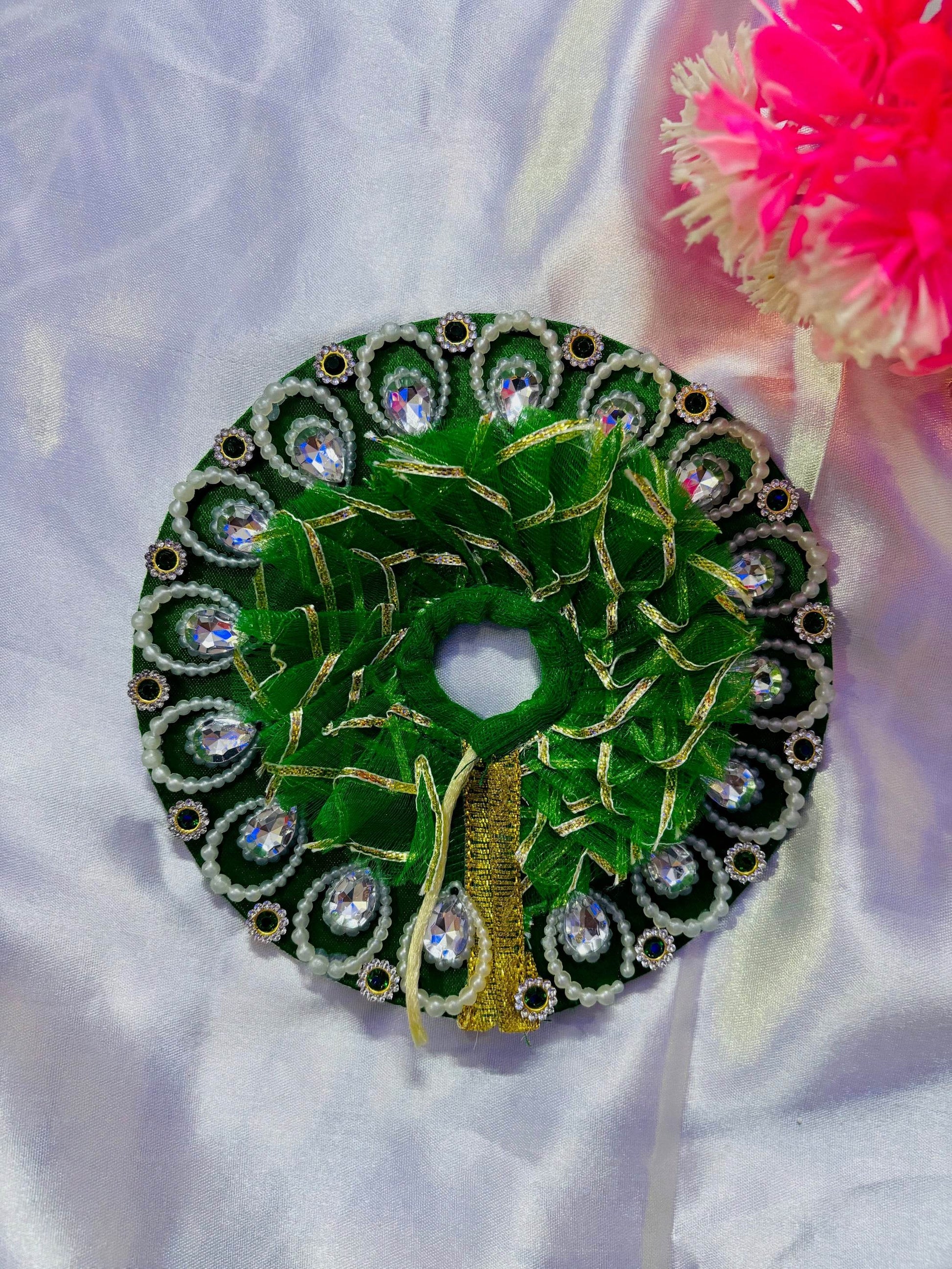  Elegant Kanha Ji Dress with Net Pagdi in Green