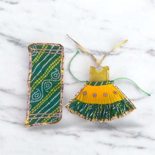 Yellow Green Lehanga Chunri Choli for Mata Rani